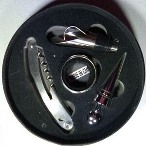 Wine Sommelier Accessory Set Bottle Opener Corkscrew Stopper Pourer DripRing Box